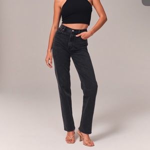 A&F the ankle straight ultra high rise